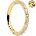 BodyCandy 14k Solid Yellow Gold Hinged Segment Ring Forward Facing CZ 18G 5/16 — main product shot