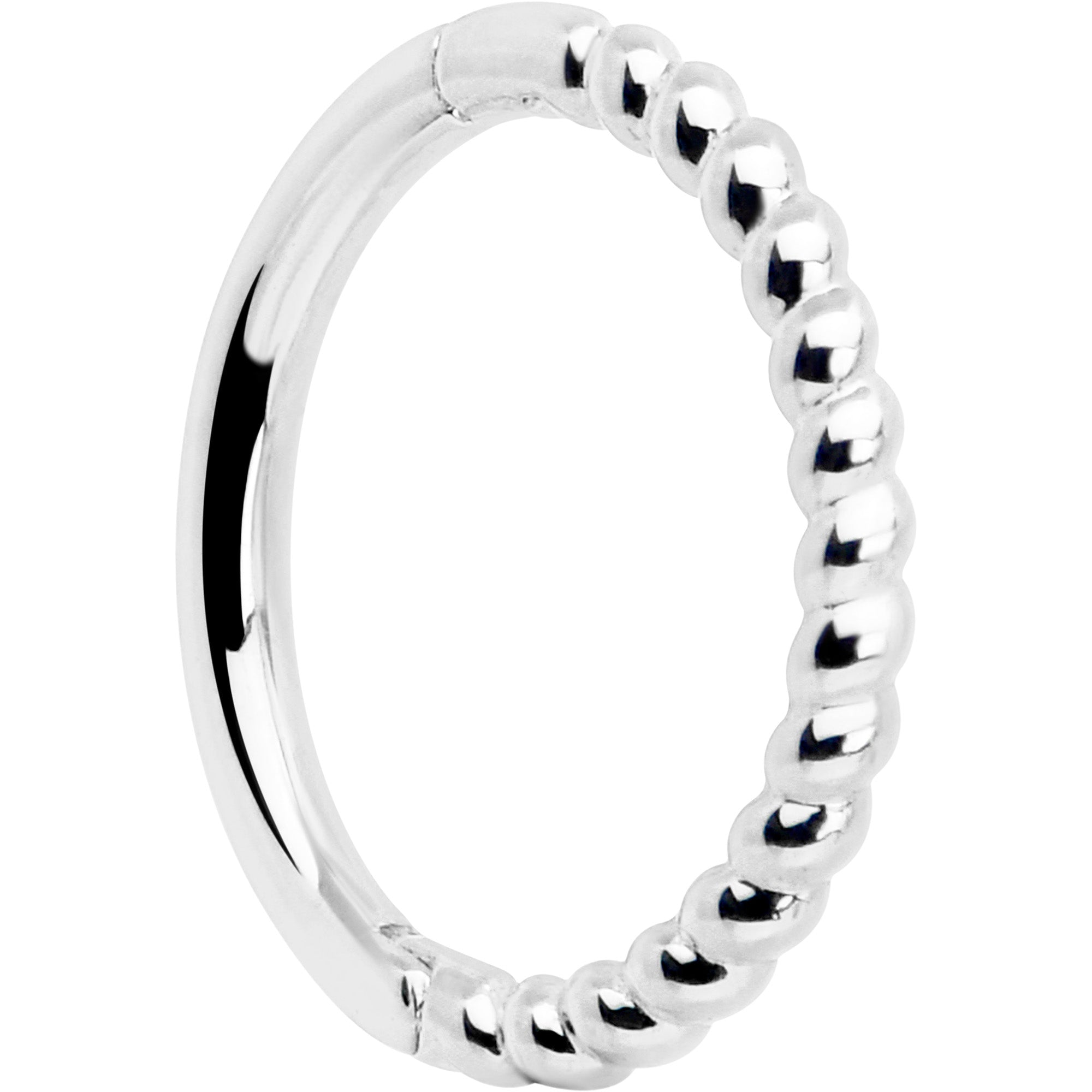 BodyCandy 14k Solid White Gold Hinged Segment Ring Forward Facing Twisted 18G 5/16 — lifestyle context