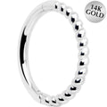 BodyCandy 14k Solid White Gold Hinged Segment Ring Forward Facing Twisted 18G 5/16 — main product shot