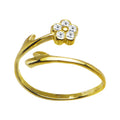 BodyCandy Solid 14k Yellow Gold Gem Flower Cubic Zirconia Toe Ring — main product shot