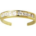 BodyCandy Solid 14k Yellow Gold Square Cubic Zirconia Toe Ring — main product shot