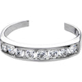 BodyCandy Solid 14k White Gold Square Cubic Zirconia Toe Ring — main product shot