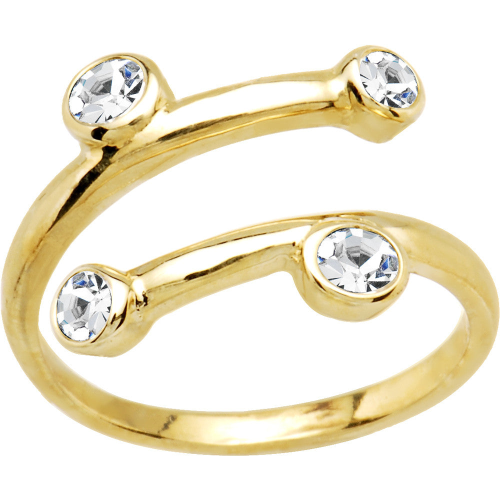 BodyCandy Solid 14k Yellow Gold Cubic Zirconia Spiral Toe Ring — main product shot