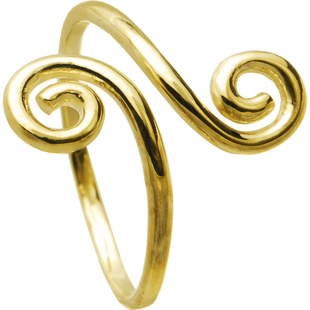 BodyCandy Solid 14k Yellow Gold Scrolled Toe Ring — main product shot