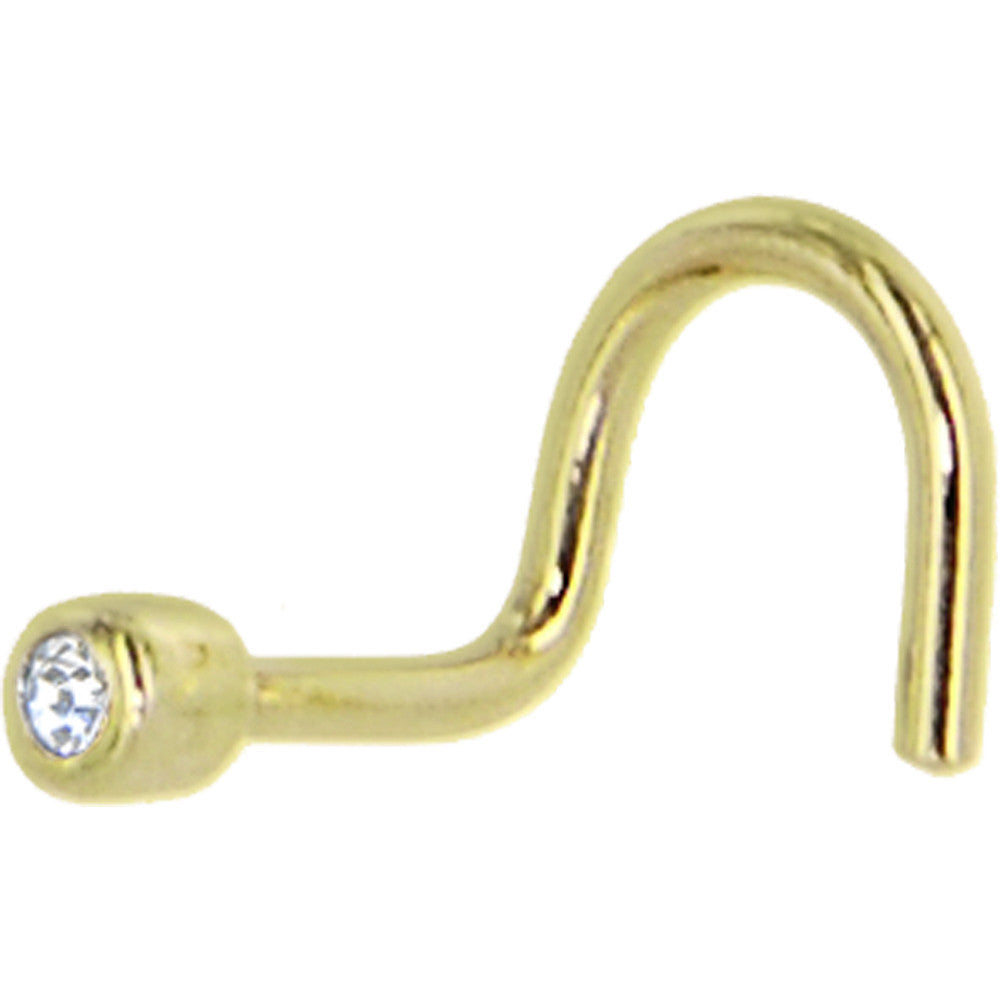 BodyCandy Solid 14k Yellow Gold 1.5mm Cubic Zirconia Nose Screw — main product shot