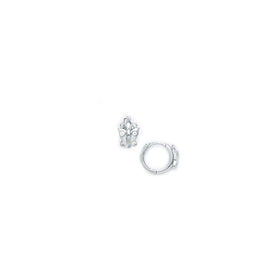 14k White Gold CZ Butterfly Huggy Earrings