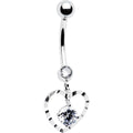 BodyCandy 16G Solid 14k White Gold Modish Heart Belly Ring — main product shot