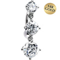 BodyCandy 16G Solid 14k White Gold Top Mount CZ Belly Ring — main product shot