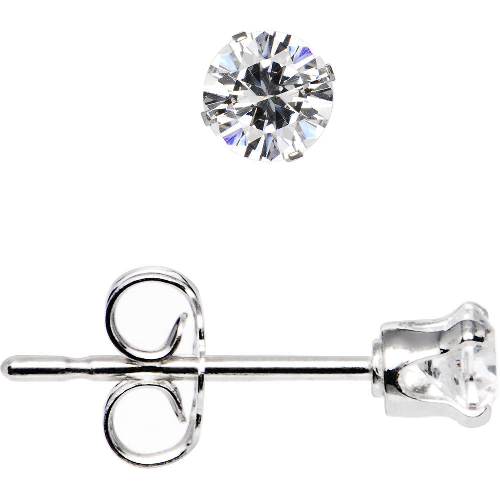 BodyCandy 925 Sterling Silver 3mm CZ Round Stud Earrings — main product shot