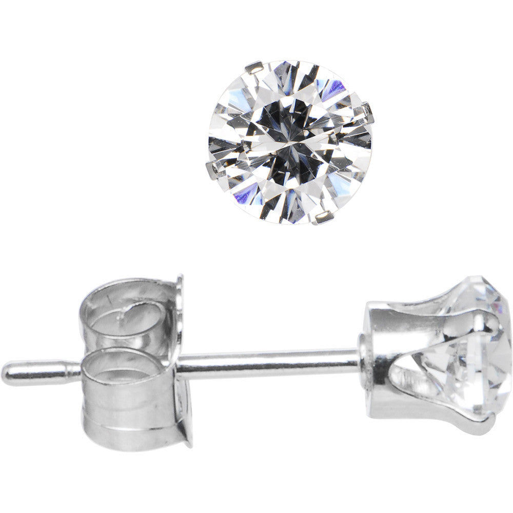BodyCandy 925 Sterling Silver 4mm CZ Round Stud Earrings — main product shot
