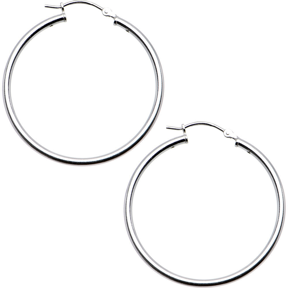 BodyCandy 925 Sterling Silver 1 1/4 Inch Hoop Earrings — main product shot