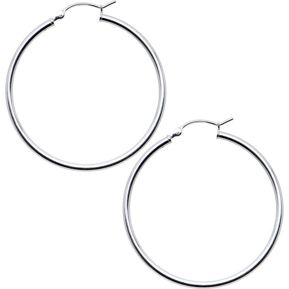 BodyCandy 925 Sterling Silver 1 1/2 Inch Hoop Earrings — main product shot