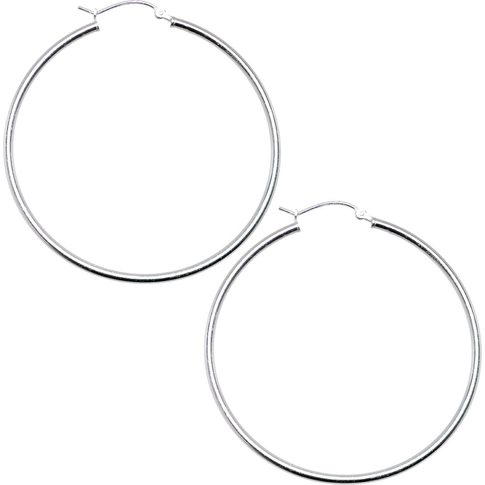BodyCandy 925 Sterling Silver 1 3/4 Inch Hoop Earrings — main product shot