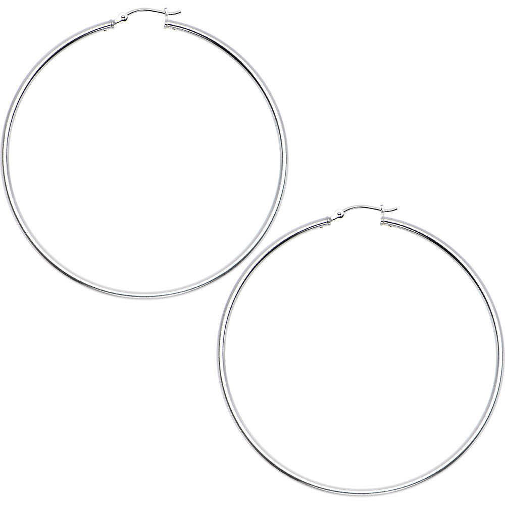BodyCandy 925 Sterling Silver 2 Inch Hoop Earrings — main product shot