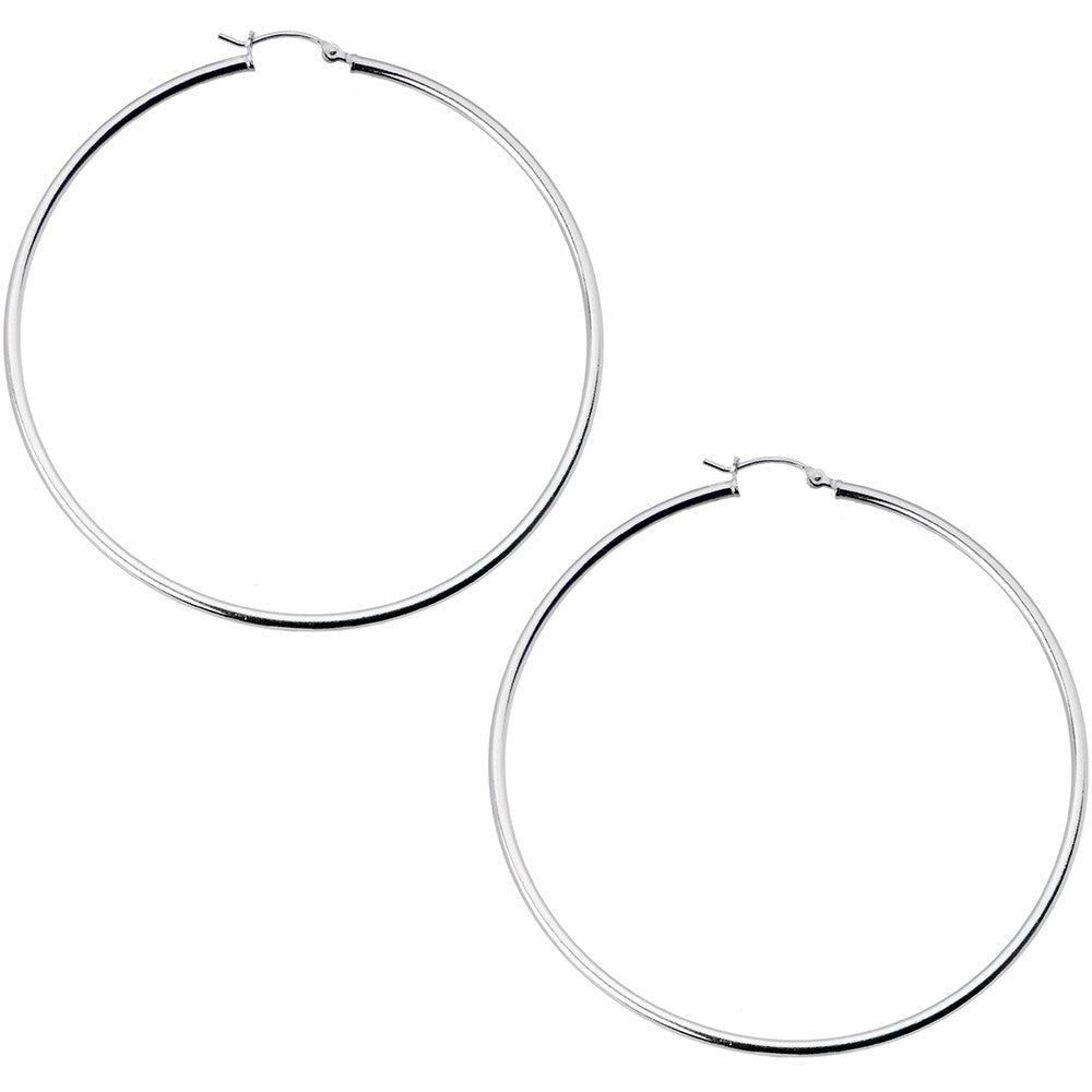 BodyCandy 925 Sterling Silver 2 1/2 Inch Hoop Earrings — main product shot