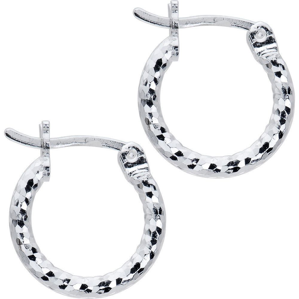 BodyCandy 925 Sterling Silver 1/2 Inch Diamond Cut Hoop Earrings — main product shot