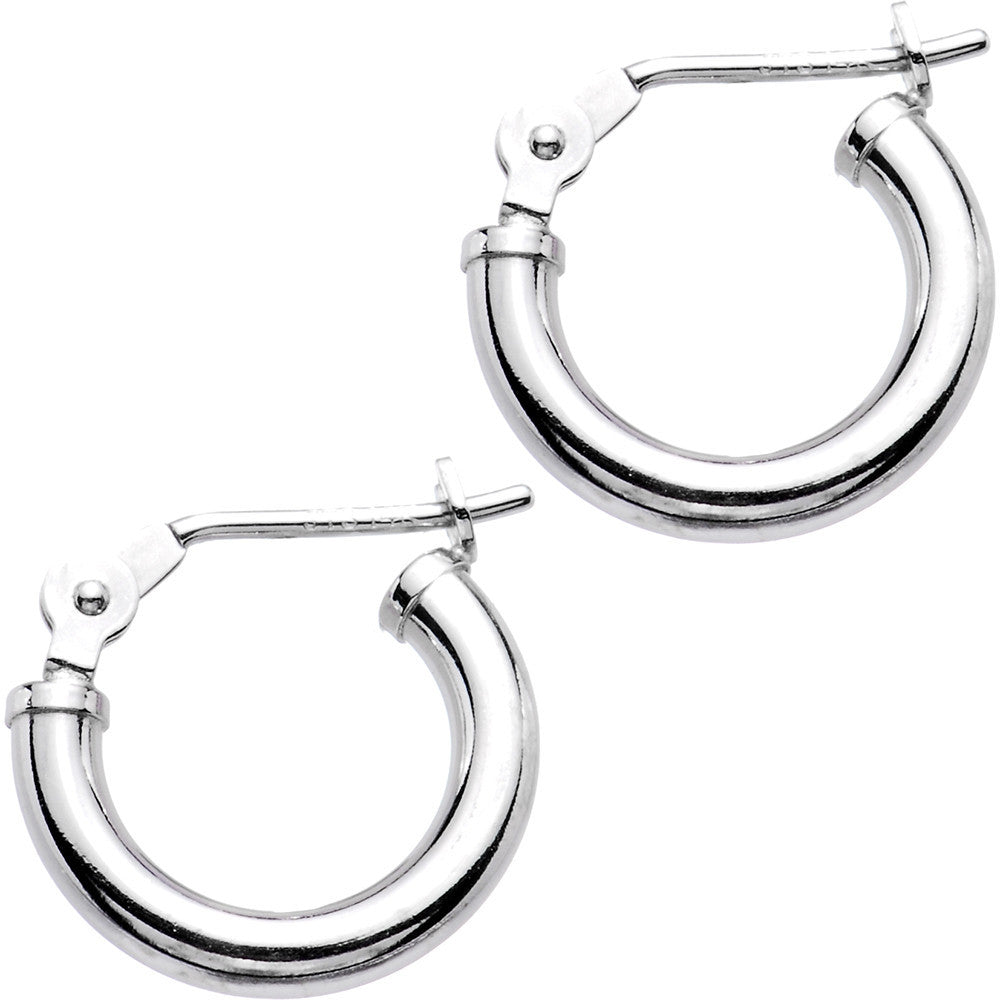 BodyCandy 14K White Gold 2mm 1/2 Inch Hoop Earrings — main product shot