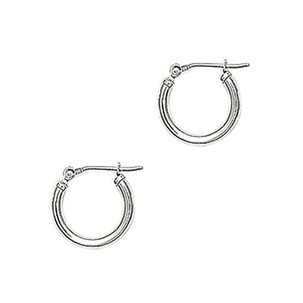 BodyCandy 14K White Gold 2mm 9/16 Inch Hoop Earrings — main product shot