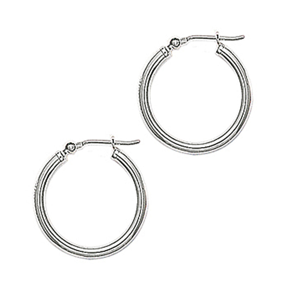 BodyCandy 14K White Gold 2mm 3/4 Inch Hoop Earrings — main product shot