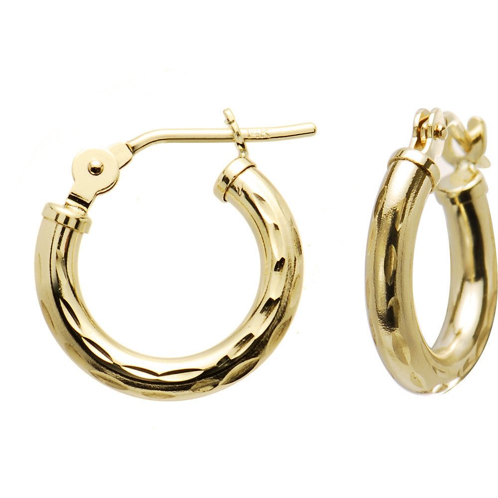 BodyCandy Solid 14K Yellow Gold 1/2 Inch Twist Pattern Hoop Earrings — main product shot