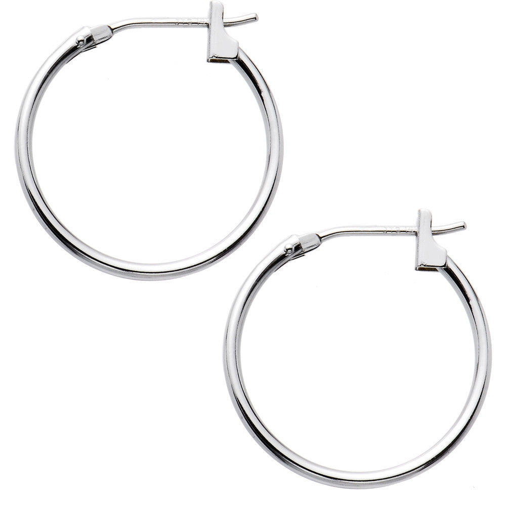 BodyCandy 14K White Gold 1.5mm 11/16 Inch Hoop Earrings — main product shot