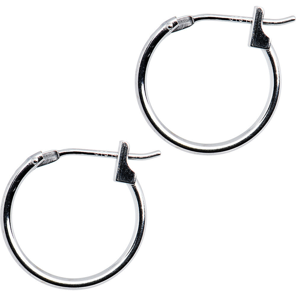BodyCandy 14K White Gold 1.5mm 9/16 Inch Hoop Earrings — main product shot