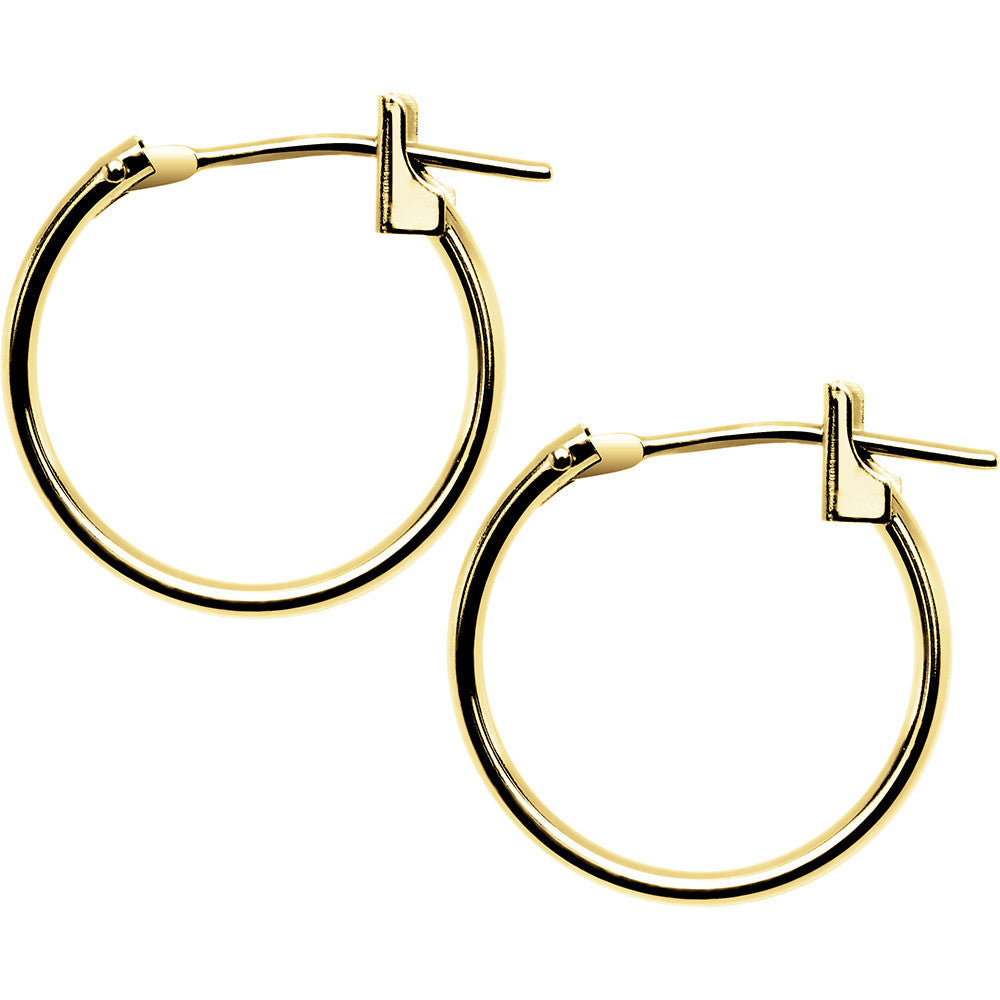 BodyCandy 14K Yellow Gold 1.5mm 9/16 Inch Hoop Earrings — main product shot