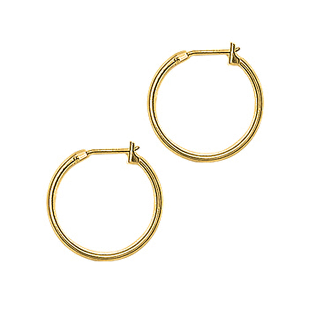 BodyCandy 14K Yellow Gold 1.5mm 11/16 Inch Hoop Earrings — main product shot