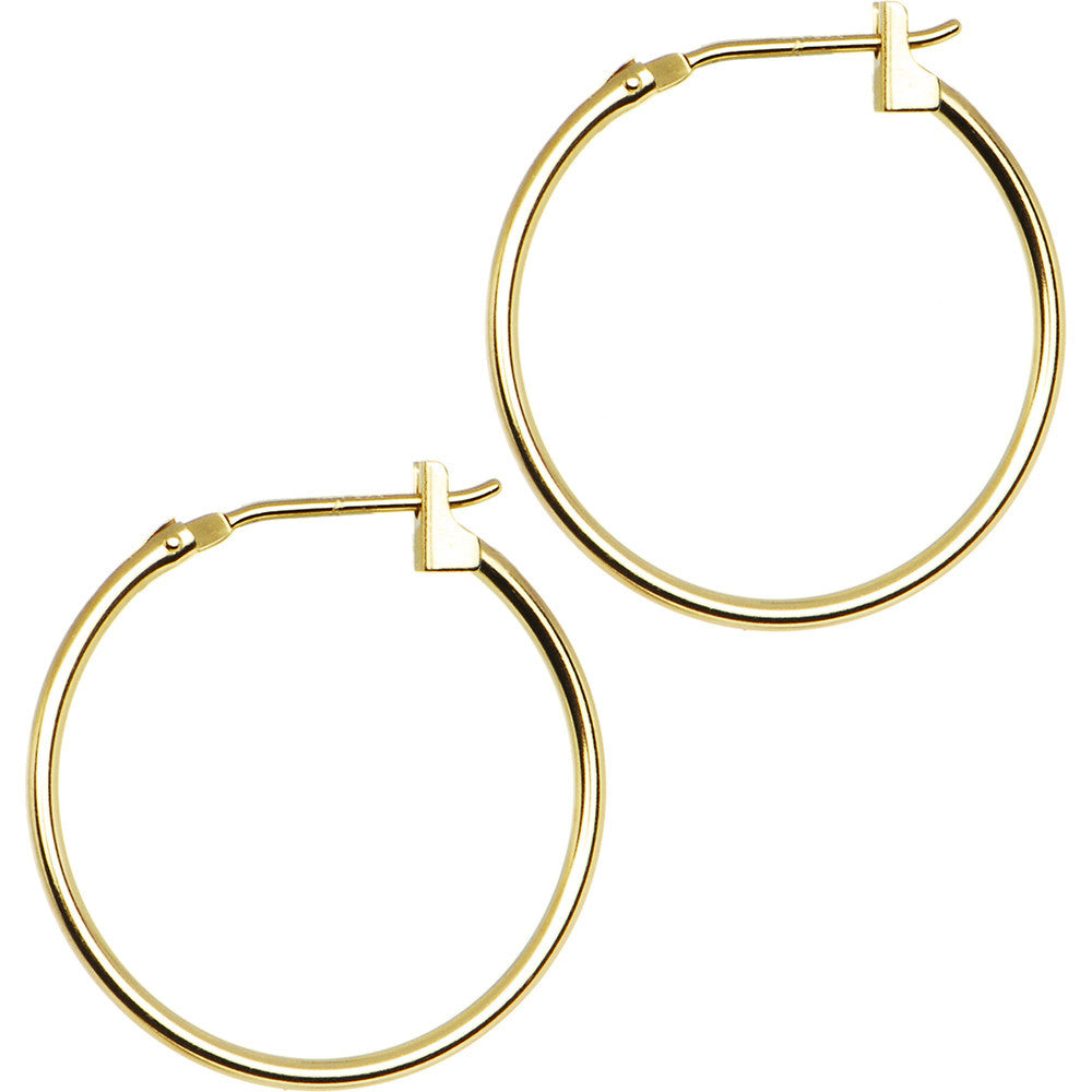 BodyCandy 14K Yellow Gold 1.5mm 3/4 Inch Hoop Earrings — main product shot