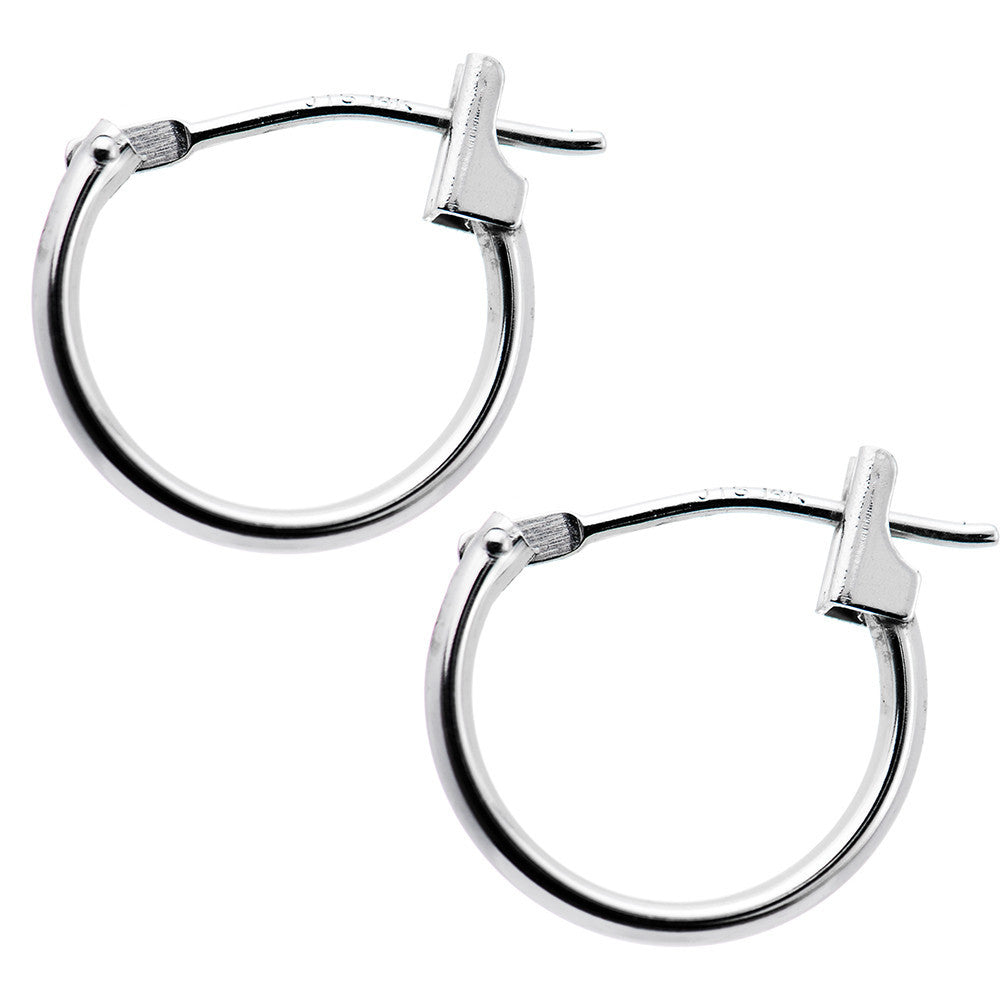 BodyCandy 14K White Gold 1.5mm 1/2 Inch Hoop Earrings — main product shot