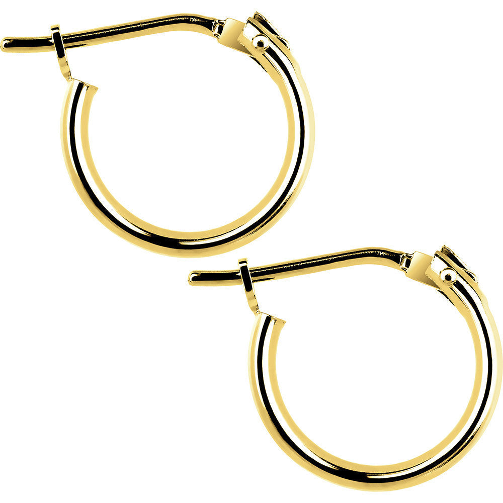 BodyCandy 14K Yellow Gold 1.5mm 3/8 Inch Hoop Earrings — main product shot