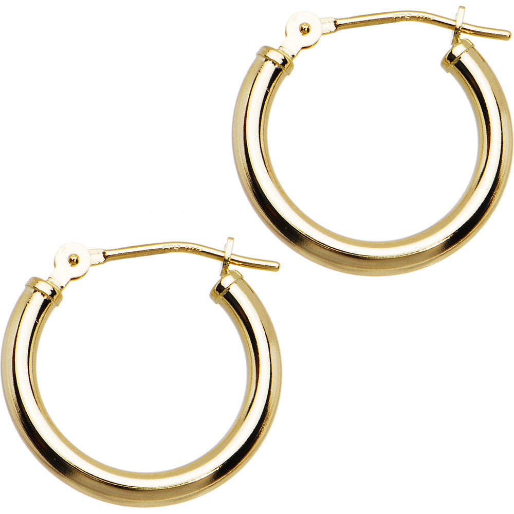 BodyCandy 14K Yellow Gold 2mm 5/8 Inch Hoop Earrings — main product shot