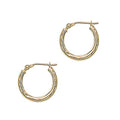 BodyCandy Solid 14K Yellow Gold 5/8 Inch Twist Pattern Hoop Earrings — main product shot