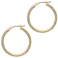 BodyCandy Solid 14K Yellow Gold 1 Inch Twist Pattern Hoop Earrings — main product shot