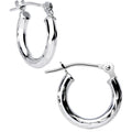 BodyCandy Solid 14K White Gold 1/2 Inch Twist Pattern Hoop Earrings — main product shot