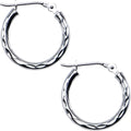 BodyCandy Solid 14K White Gold 9/16 Inch Twist Pattern Hoop Earrings — main product shot