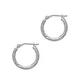 BodyCandy Solid 14K White Gold 5/8 Inch Twist Pattern Hoop Earrings — main product shot