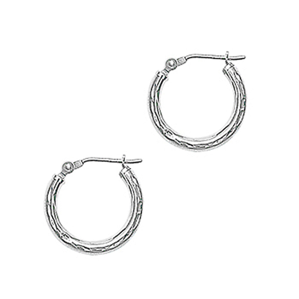 BodyCandy Solid 14K White Gold 5/8 Inch Twist Pattern Hoop Earrings — main product shot