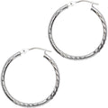 BodyCandy Solid 14K White Gold 1 Inch Twist Pattern Hoop Earrings — main product shot