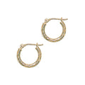 BodyCandy Solid 14K Yellow Gold 9/16 Inch Twist Pattern Hoop Earrings — main product shot
