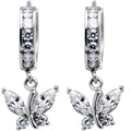 BodyCandy 14k White Gold Clear CZ Butterfly Huggy Earrings — main product shot