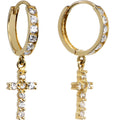 BodyCandy 14k Yellow Gold CZ Cross Huggy Earrings 8mm — main product shot