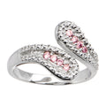 BodyCandy Sterling Silver 925 Pink Cubic Zirconia Wrap Toe Ring — main product shot