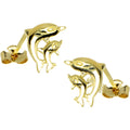 BodyCandy 14k Yellow Gold Family Dolphin Stud Earrings — main product shot
