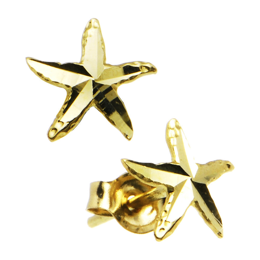 BodyCandy 14k Yellow Gold Starfish Stud Earrings — main product shot