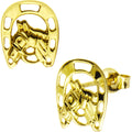 BodyCandy 14k Yellow Gold Horseshoe Horse Stud Earrings — main product shot