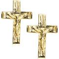 BodyCandy 14k Yellow Gold Religious Cross Stud Earrings — main product shot