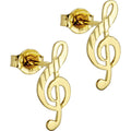 BodyCandy 14k Yellow Gold Music Note Stud Earrings — main product shot
