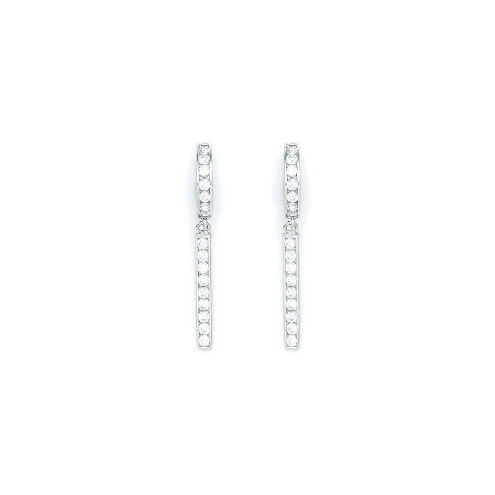 BodyCandy Sterling Silver Classic CZ Drop Huggy Earrings — main product shot