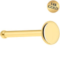BodyCandy Solid 14K Yellow Gold Flat Disc Nose Bone — main product shot
